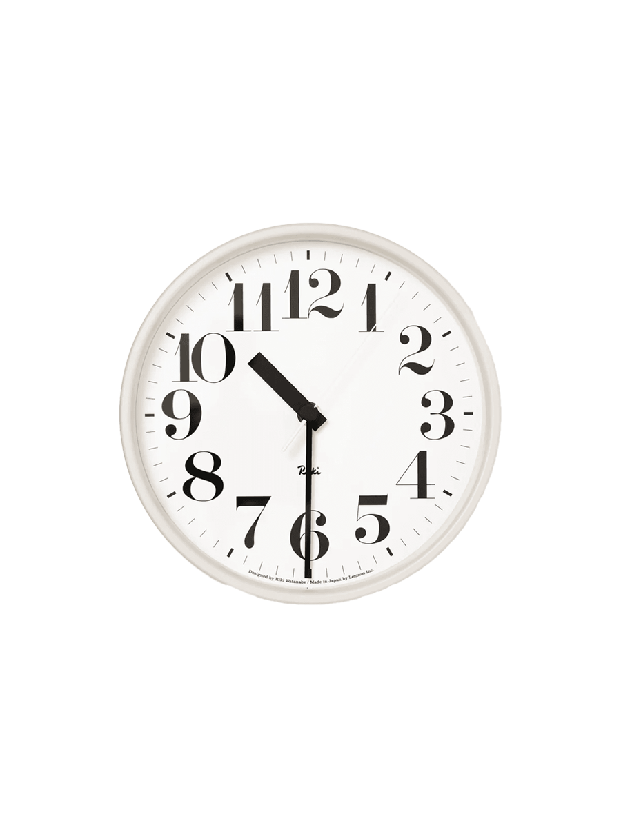 Riki Steel Clock White